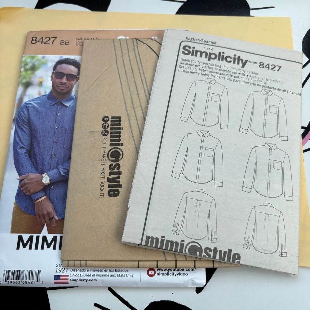 Simplicity by Mimi G Pattern 8427 BB for Men’s Fitted Shirt